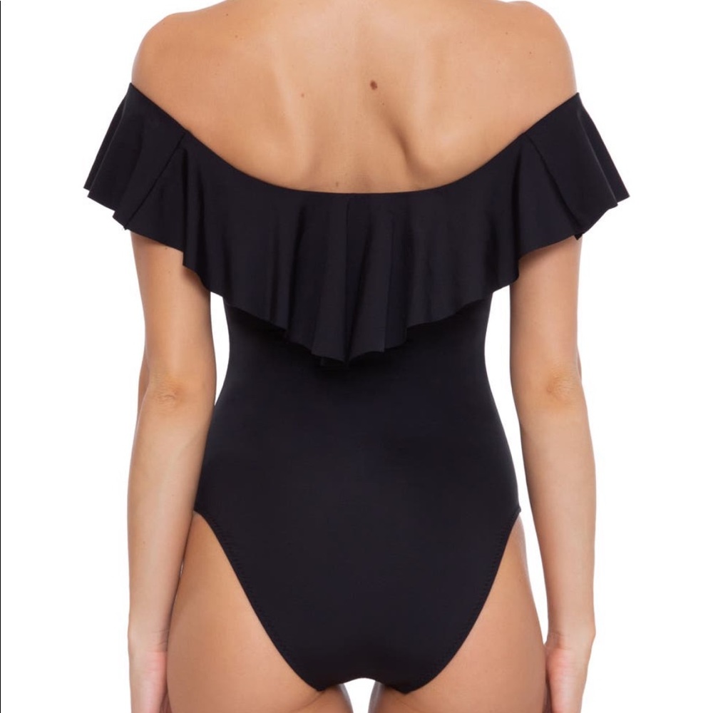 NWOT | Trina Turk Monaco Off The Shoulder Ruffle One Piece Swimsuit Size 2 - Picture 3 of 11